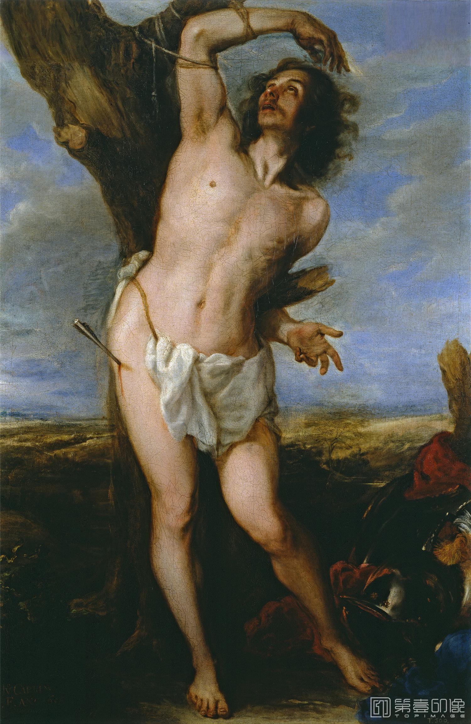 油画-西班牙普拉多美术馆油画藏画-Carreño de Miranda, Juan-San Sebastián-171cm x 113cm-0514